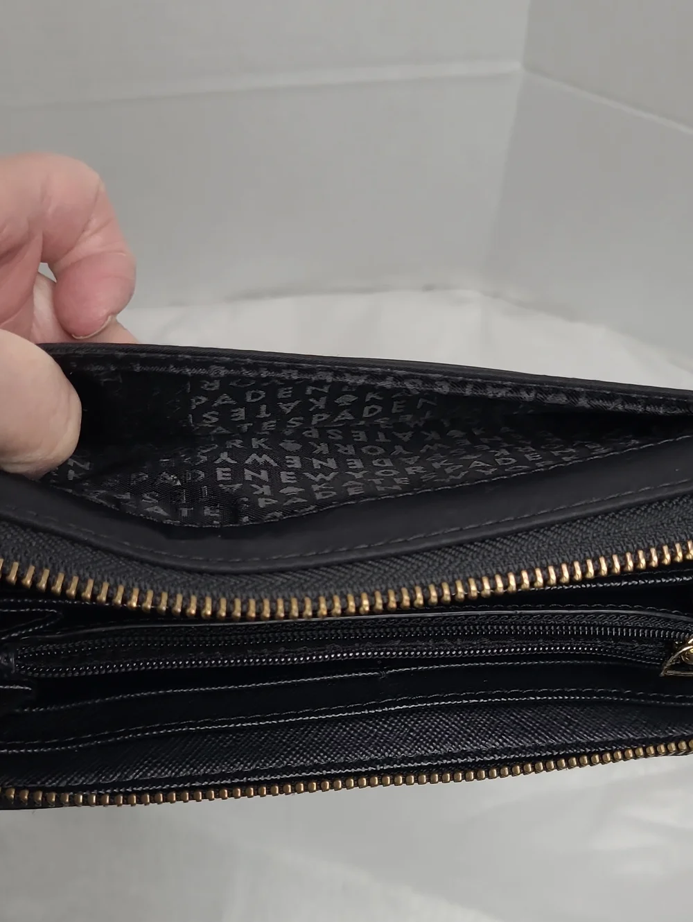 Kate spade nylon wallet black interior